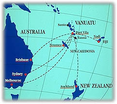 Map of South Pacific