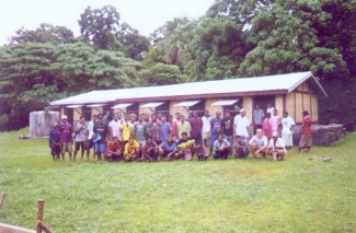 Completed School Building and Staff/Students